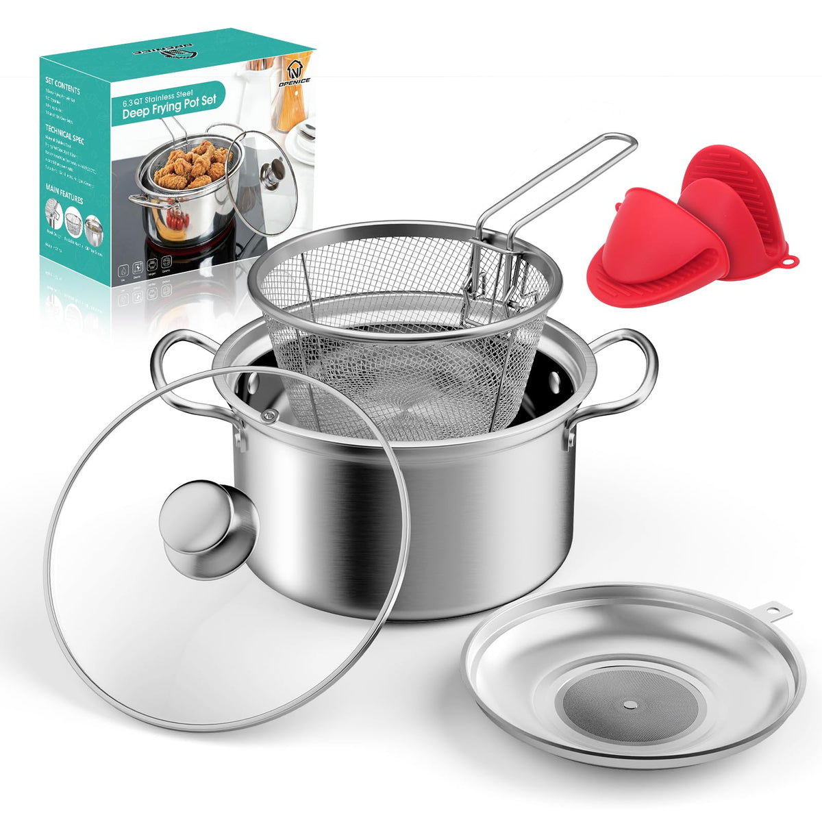 Deep Fryer Pot with Basket 6.3QT D88640