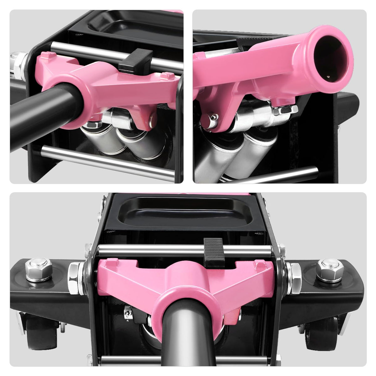 Low Profile Hydraulic Trolley Floor Jack 3 Ton Pink O5992