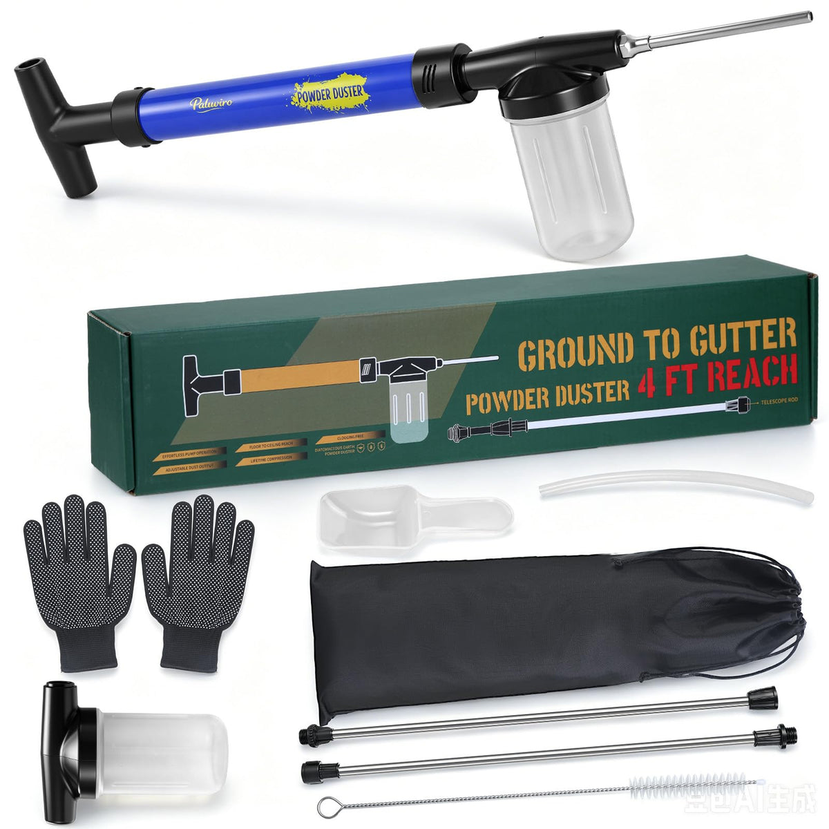 Diatomaceous Earth Powder Duster with Storage Bag E55749
