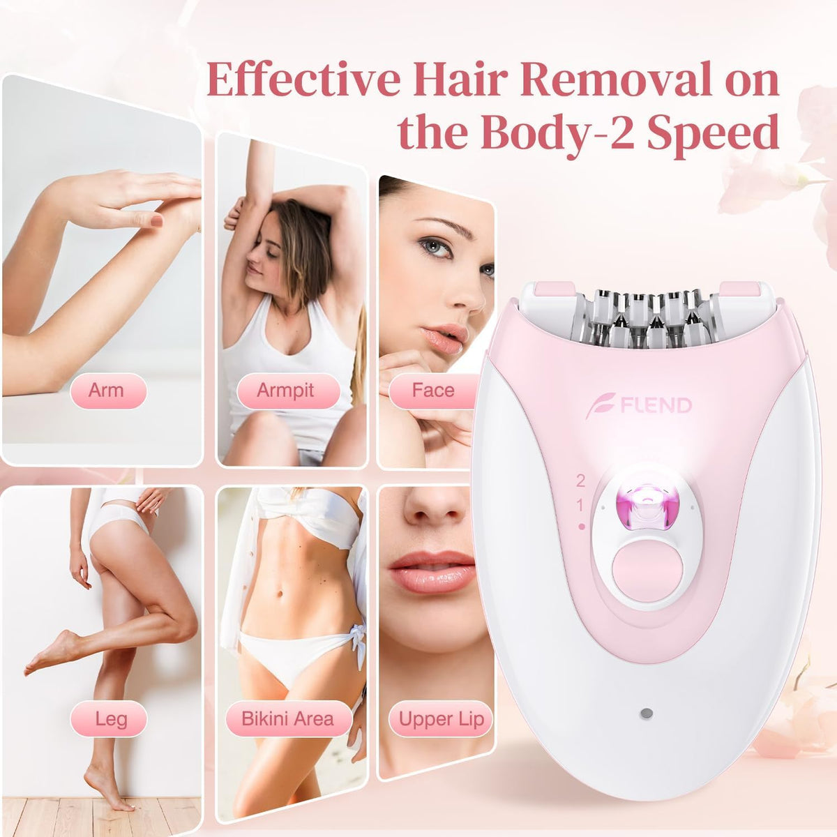 2-Speed Rechargeable Epilator with LED Light K488207