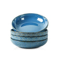 Blue 30oz Embossed Pasta Bowls Set of 4 K373