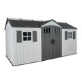 15x8 Ft Gray Resin Outdoor Storage Shed with Lockable Doors A8801