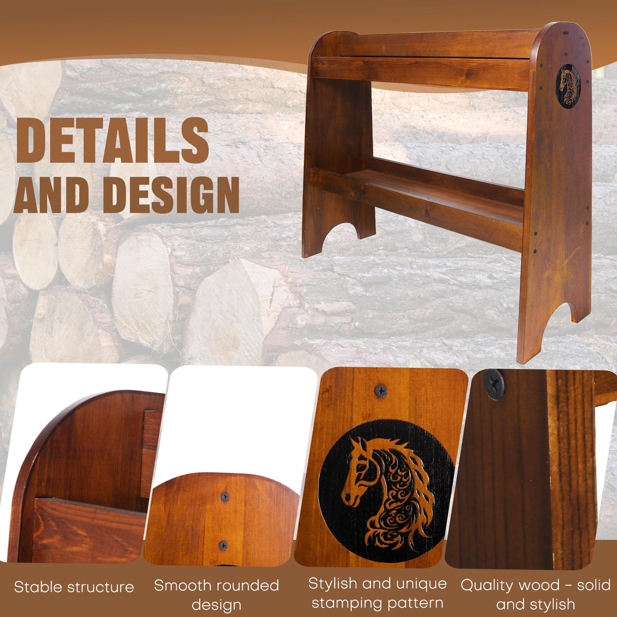 Solid Wood Saddle Rack T8354