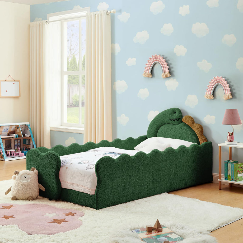 Twin Size Upholstered Boucle Daybed with Slats Support A9985