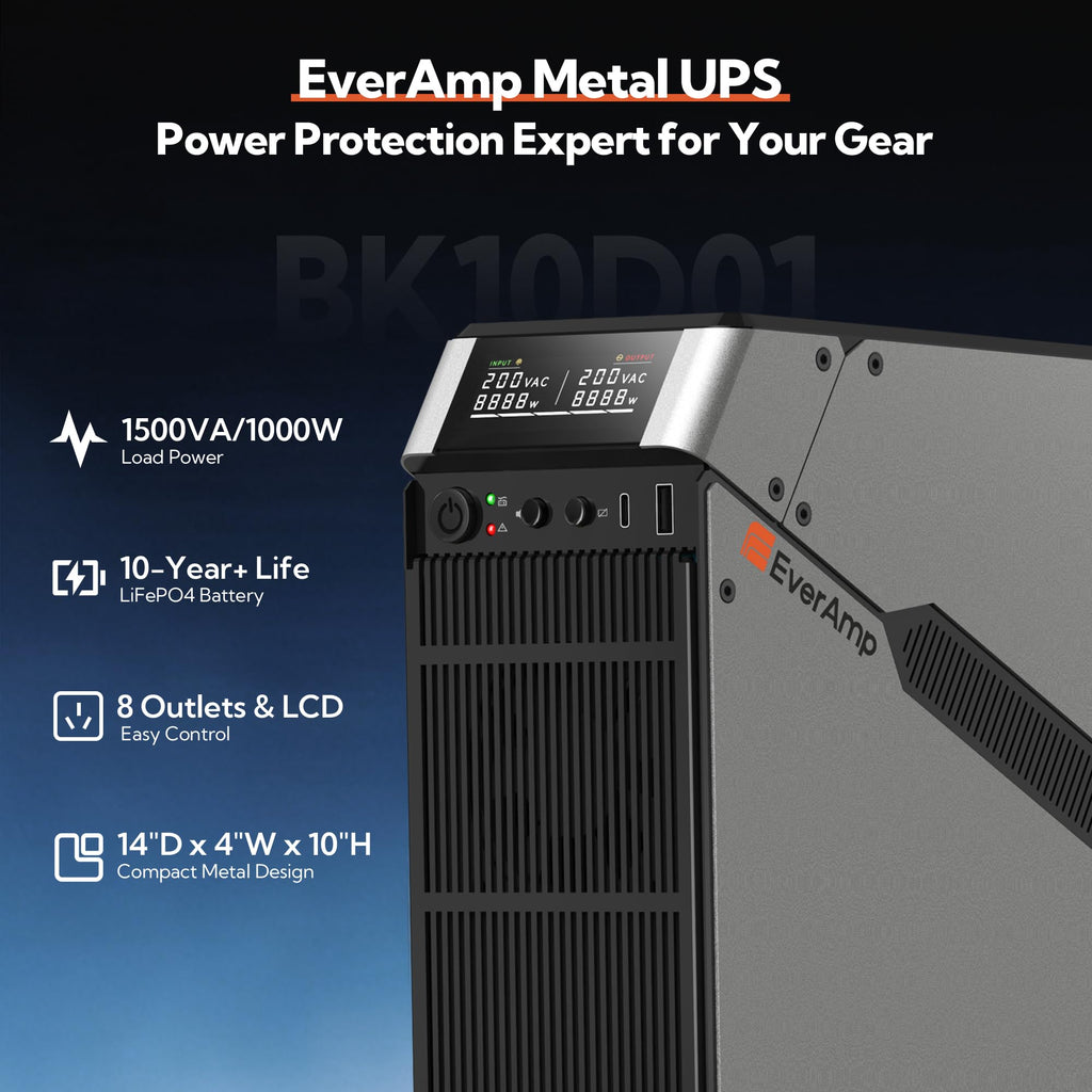 1500VA/1000W LiFePO4 UPS Battery Backup & Surge Protector I48239