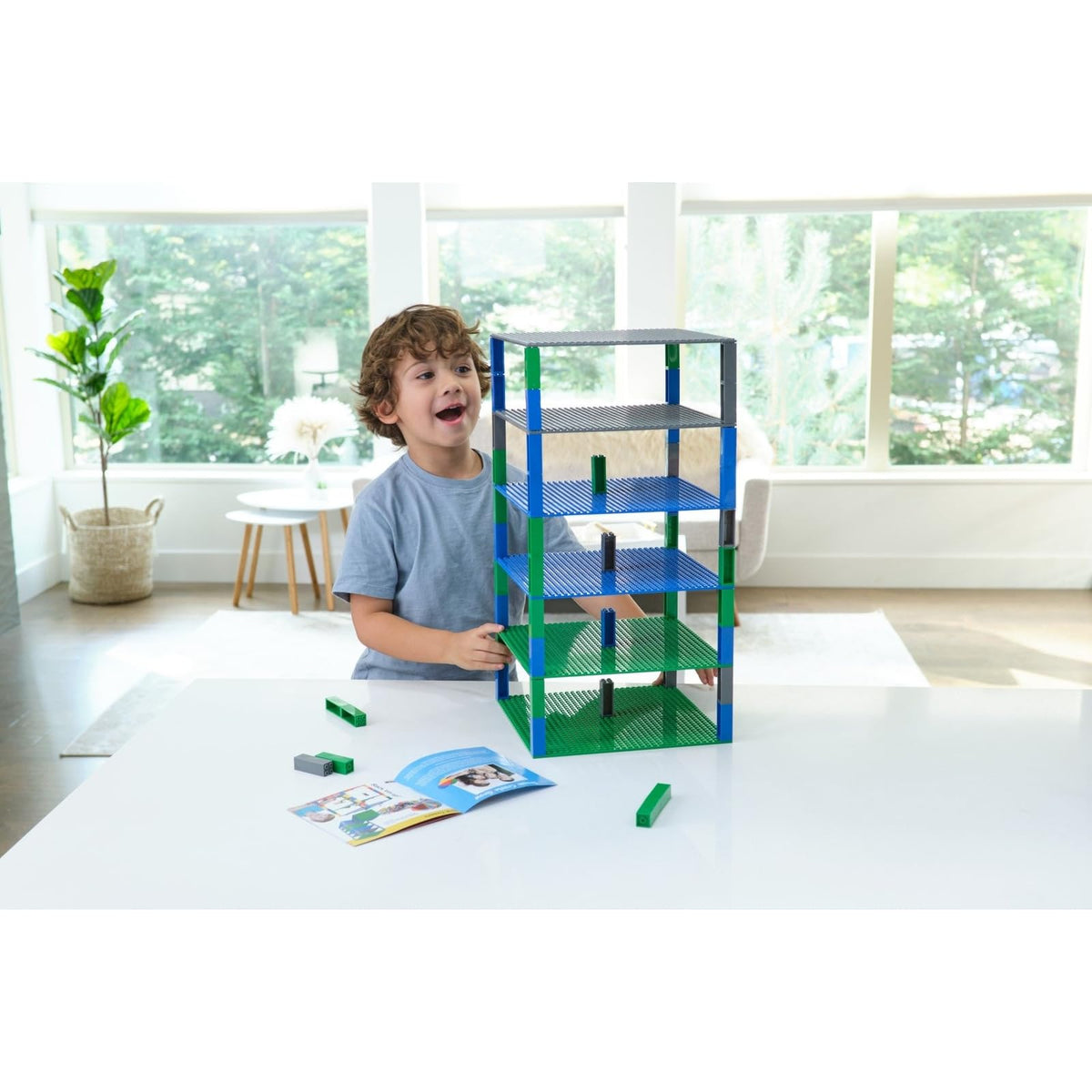 10 x 10 in 6 Baseplates with 50 Stackers Building Toy Blocks S406