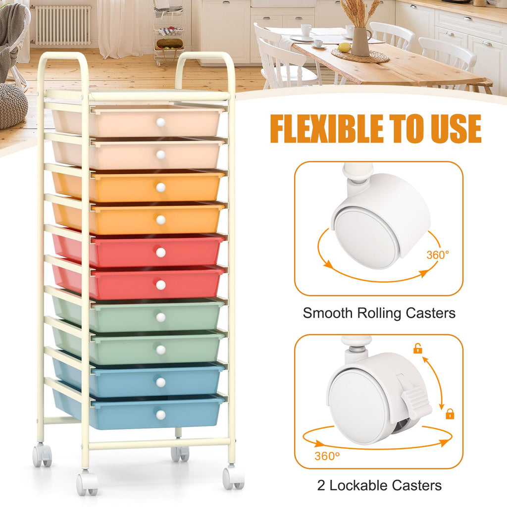 10 Drawer Rolling Storage Cart S5314