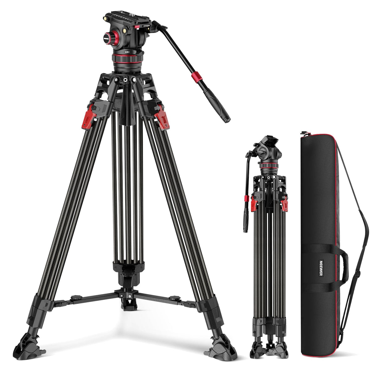 Carbon Fiber Video Camera Tripod with Fluid Head U5809