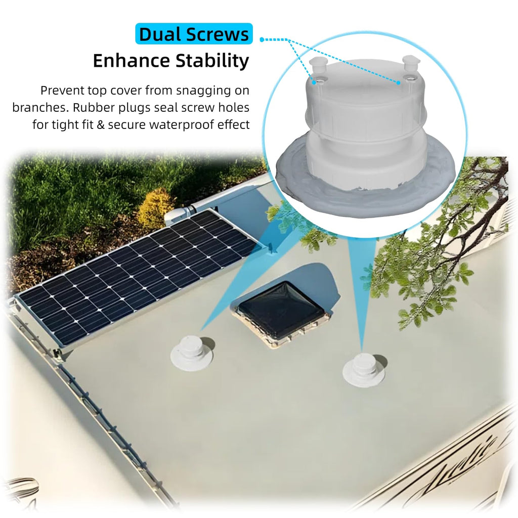 Aluminum RV Sewer Vent Cap with Screen E835