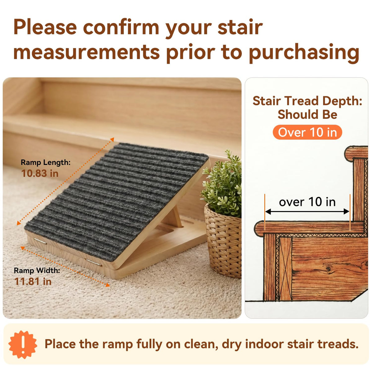 Adjustable Non-Slip Wooden Dog Ramp A55031