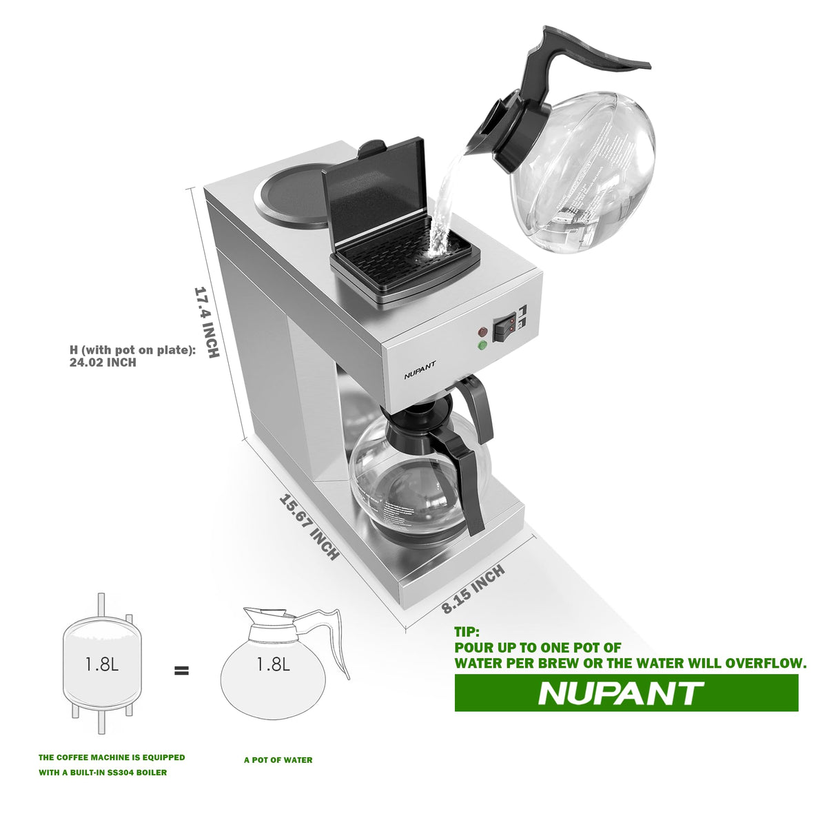 12-Cup Commercial Drip Coffee Maker E576