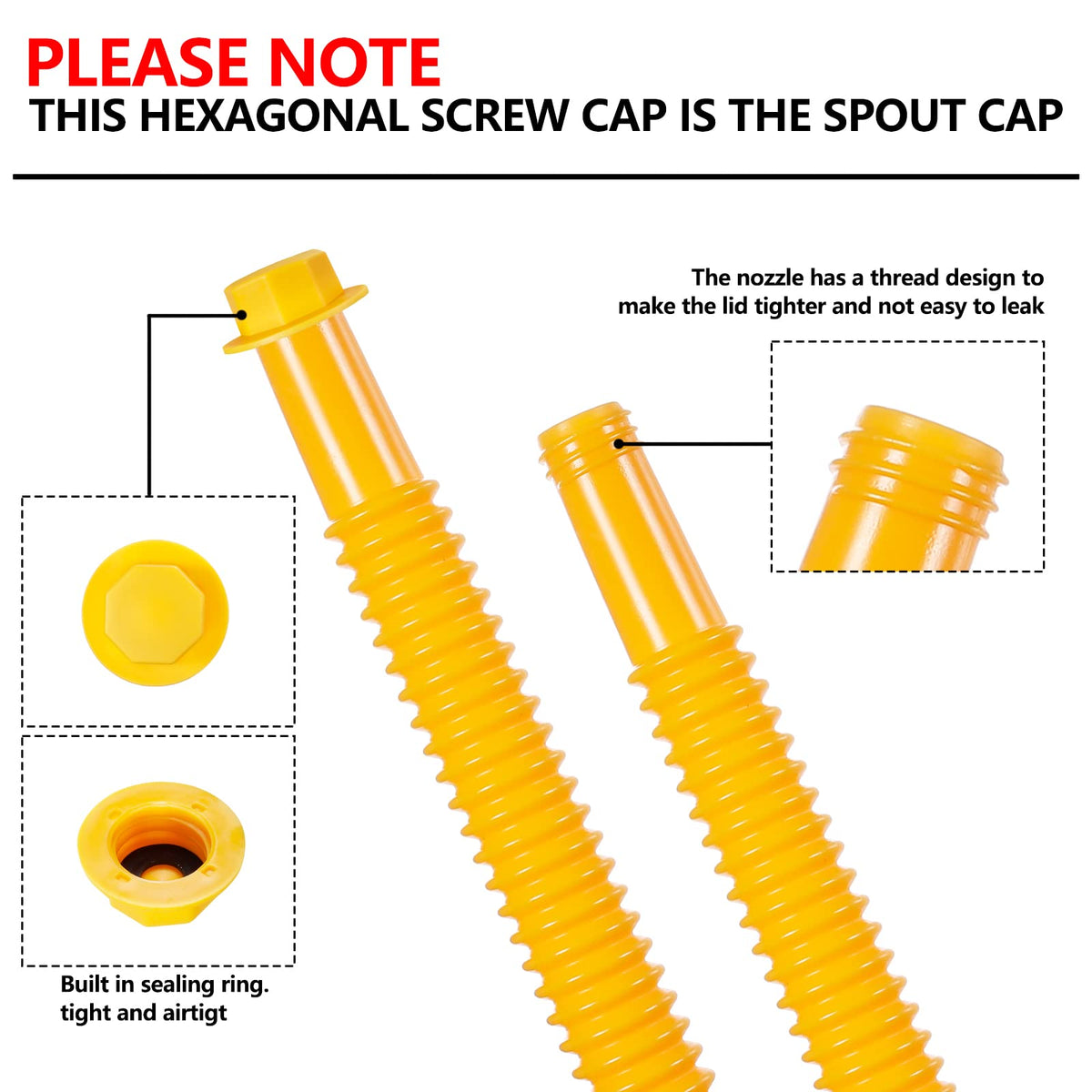 Gas Can Spout Replacement Kits 3 Pack Yellow E447