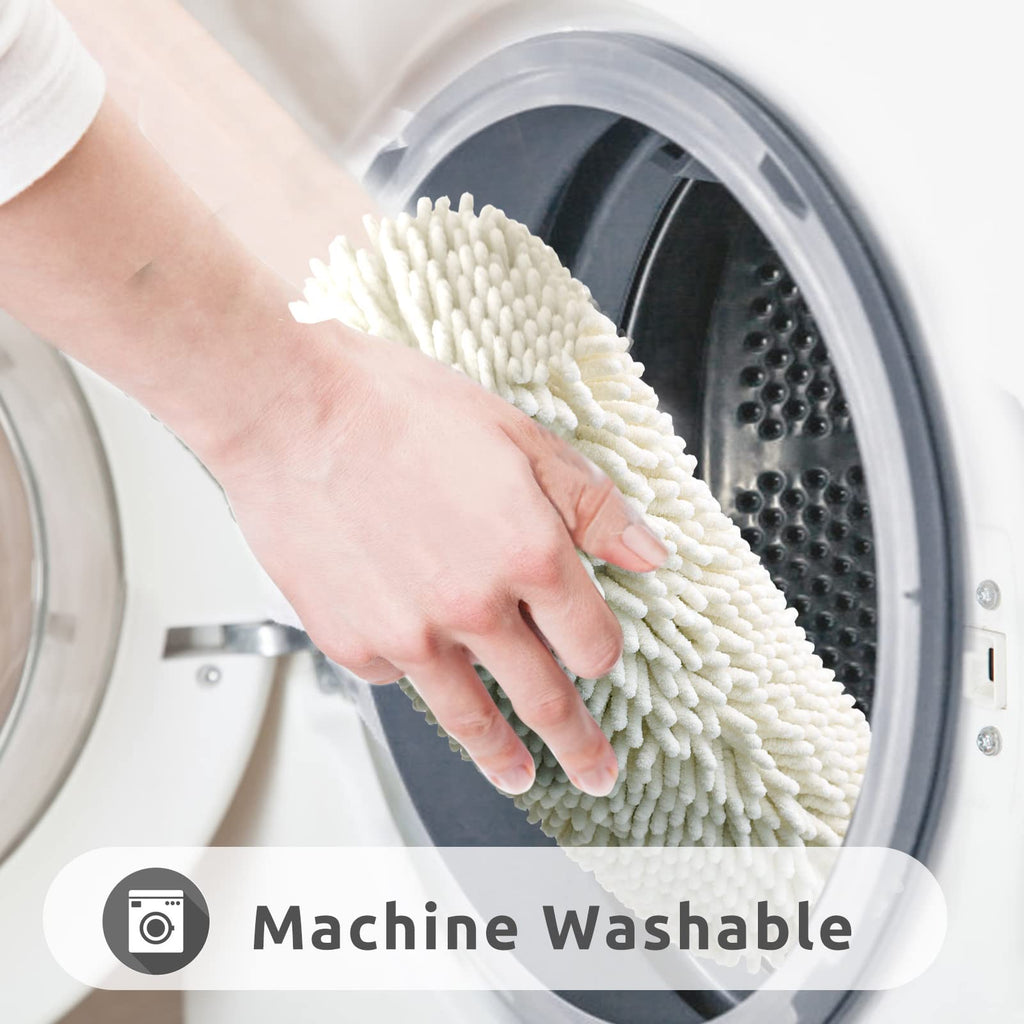 Non-Slip Microfiber Bath Rug Machine Washable Ivory 15 x 23 Inches L348667