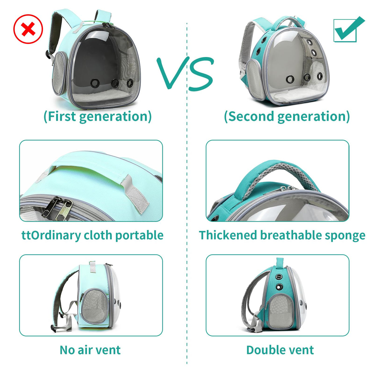 Portable Pet Backpack Carrier (Green) T99003