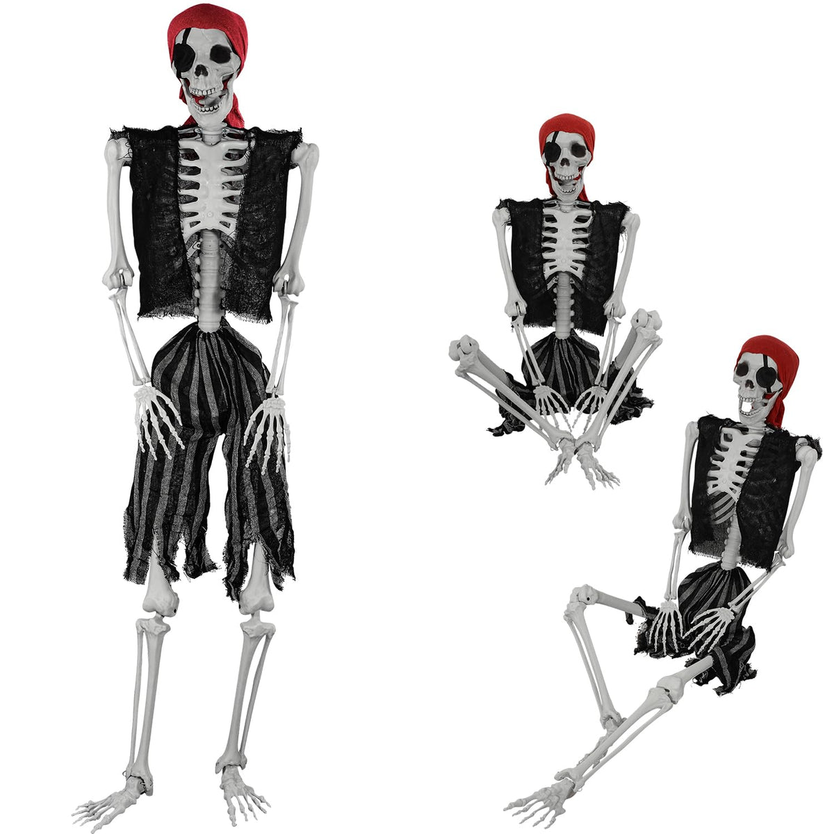 5.4ft Life Size Pirate Skeleton with Movable Joints G6493