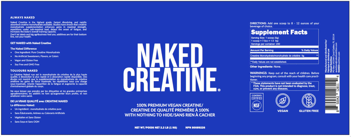 Micronized Creatine Monohydrate 1,000g Vegan Non-GMO O35052