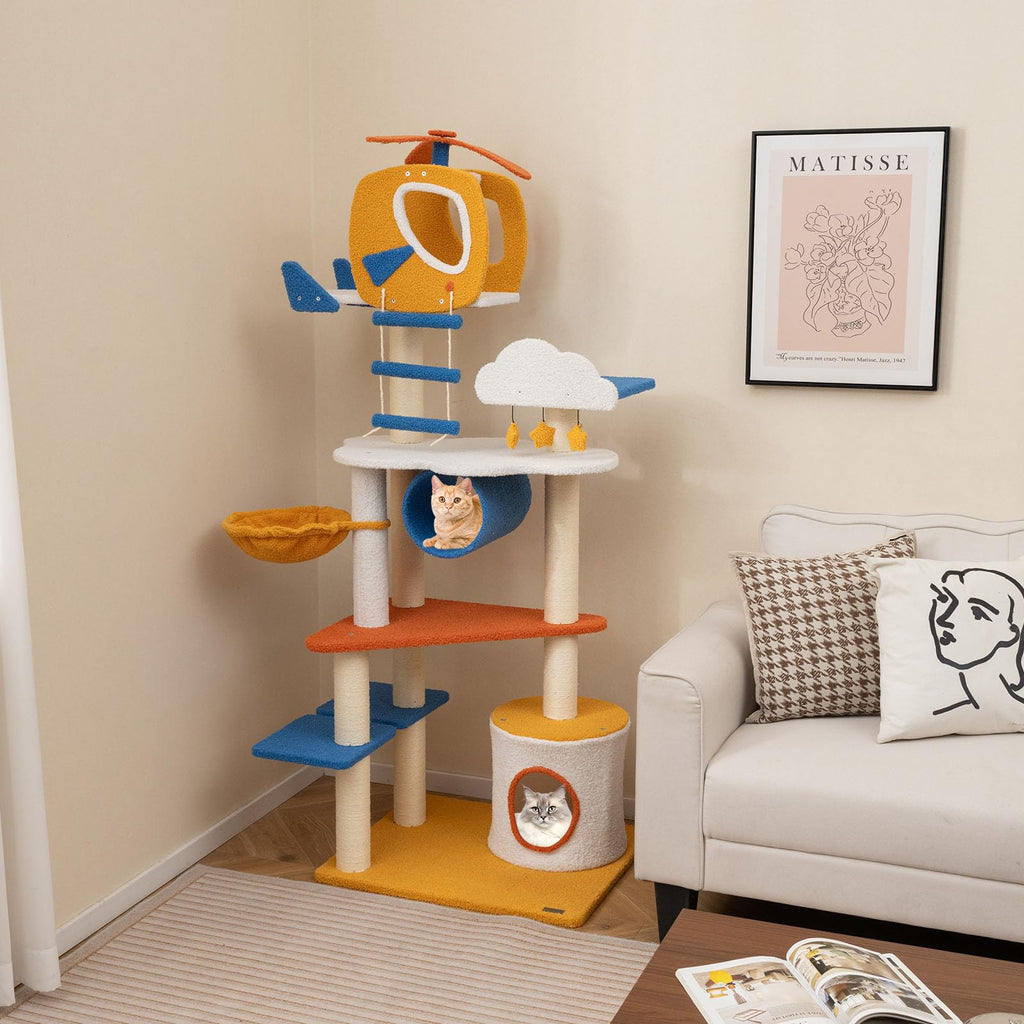70 inch Multi-Level Cat Tree Tower with Scratching Posts L8769