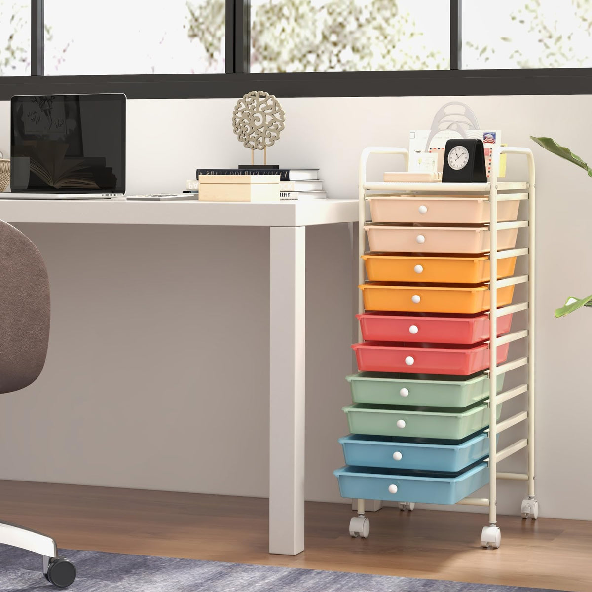10 Drawer Rolling Storage Cart S5314