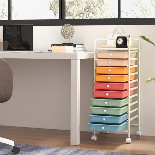 10 Drawer Rolling Storage Cart S5314