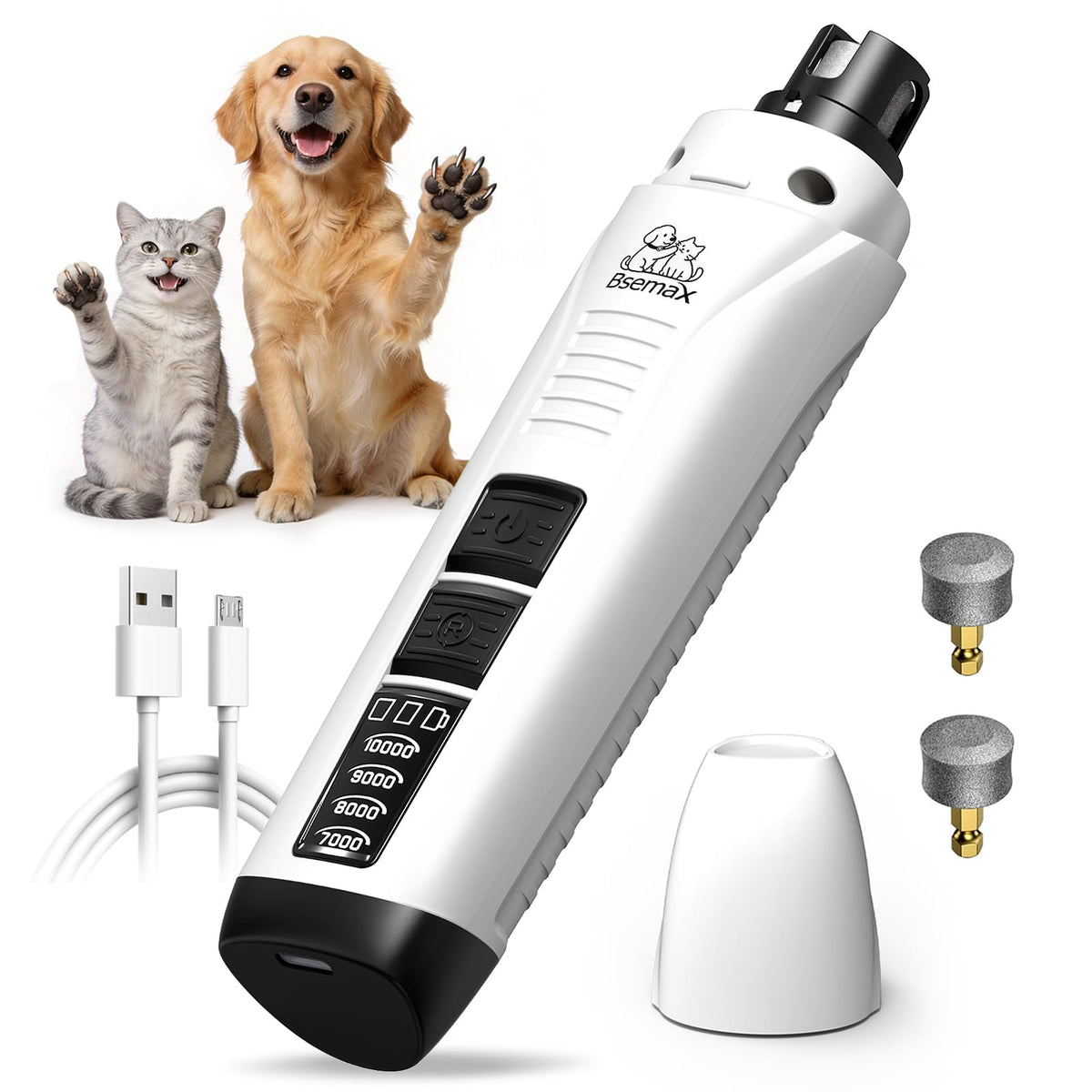 4-Speed Rechargeable Quiet Electric Dog Nail Grinder I41546