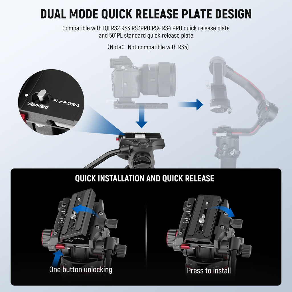 Carbon Fiber Video Camera Tripod with Fluid Head U5809