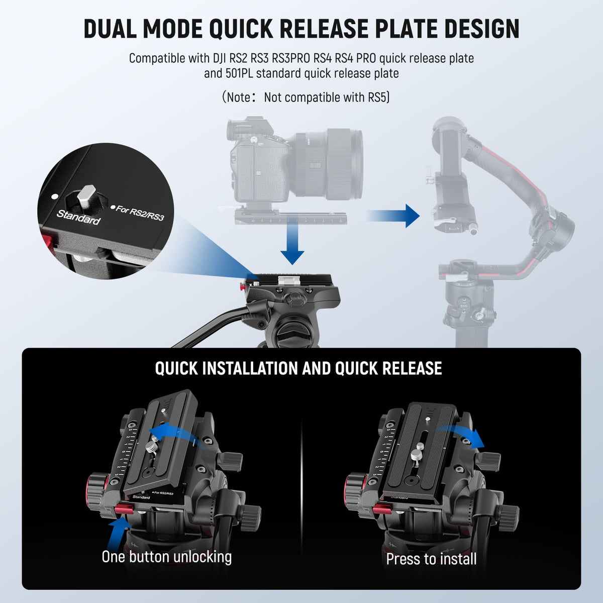 Carbon Fiber Video Camera Tripod with Fluid Head U5809