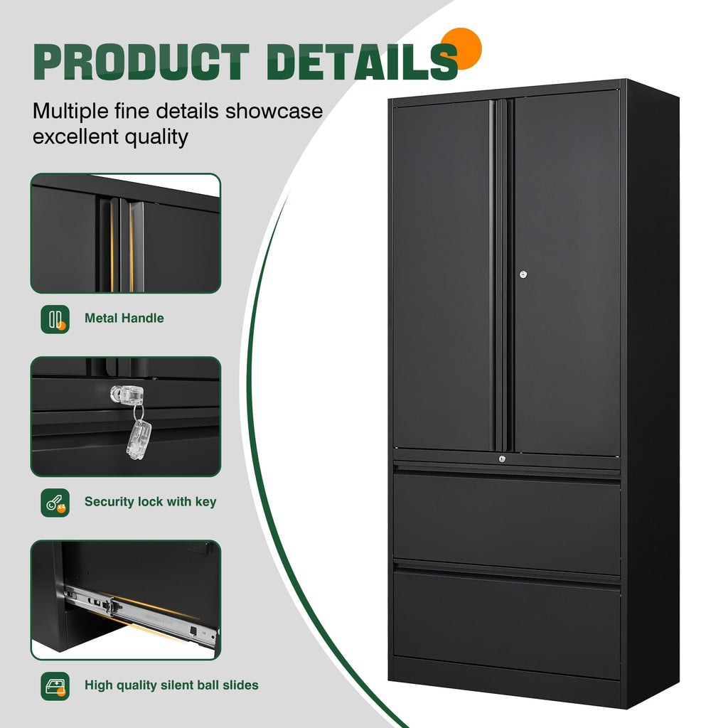 Metal 2 Drawer File Cabinet with Lock T4388