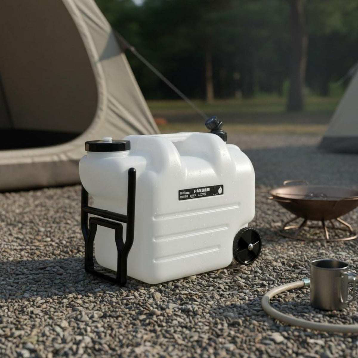 Portable Water Jug with Wheels and Built-In Tap M3655