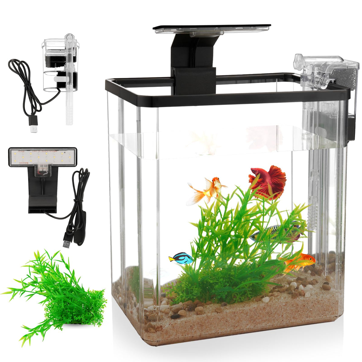 1.5 Gallon Aquarium Starter Kit with Filteration Lighting Z10775