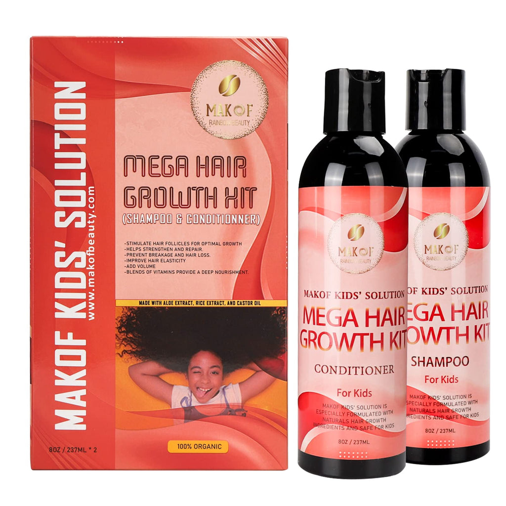 Kid’s Shampoo & Conditioner Set with Black Castor Oil, Argan Oil, Hair Mask Treatment and Leave-in Conditioner N8369