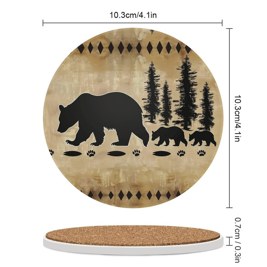 Black Bear Ceramic Coasters Set of 4 B164542
