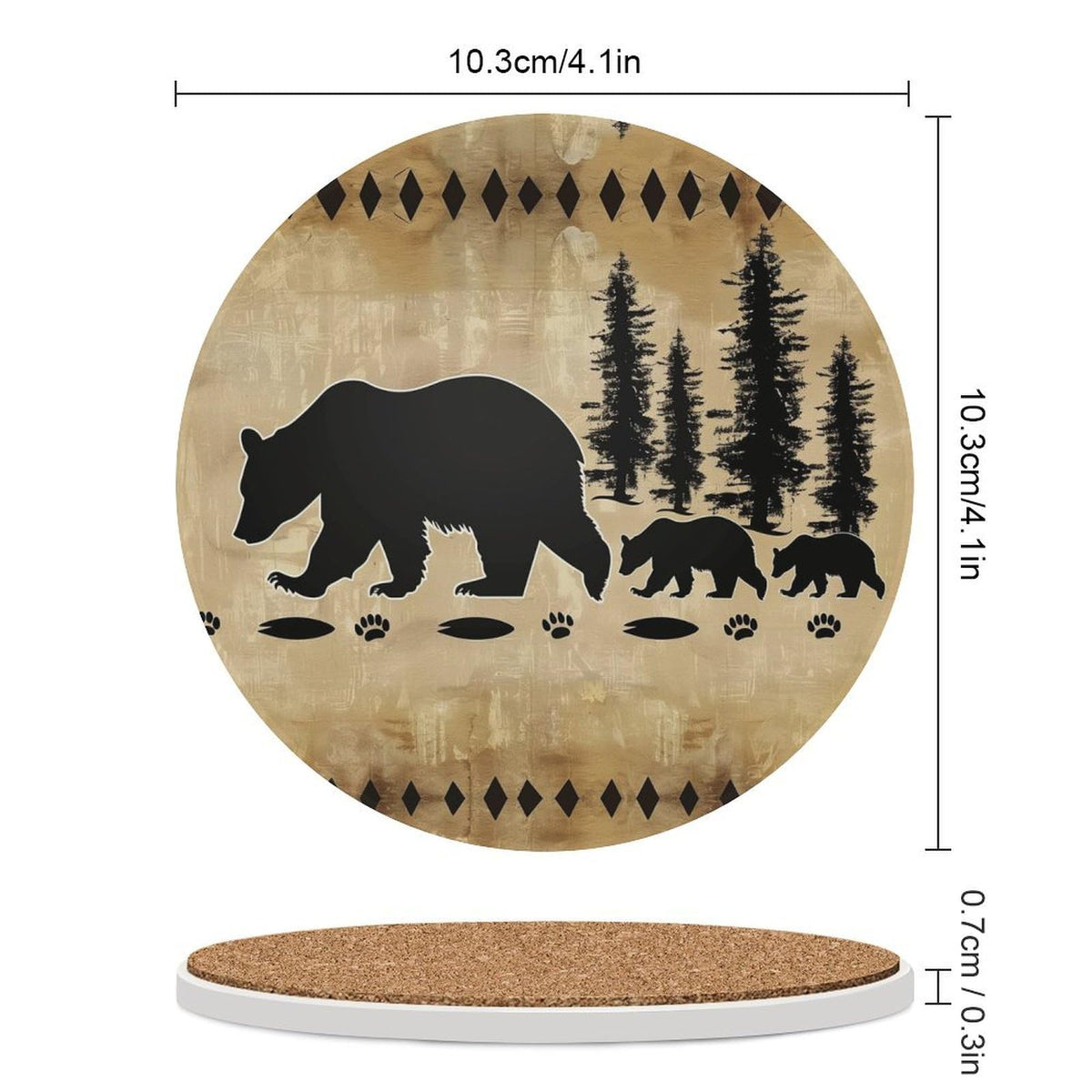 Black Bear Ceramic Coasters Set of 4 B164542