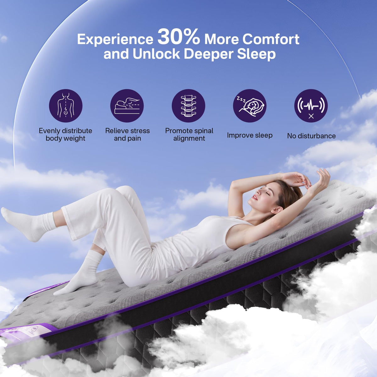 12 Inch Full Size Hybrid Mattress A140