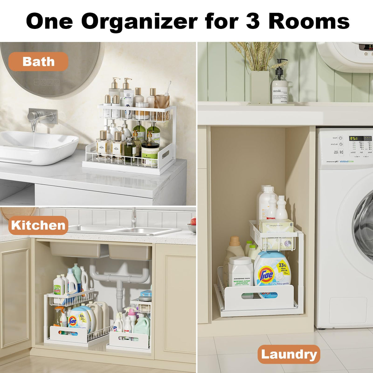 Under Sink 2 Tier Pull Out Cabinet Organizer O9895