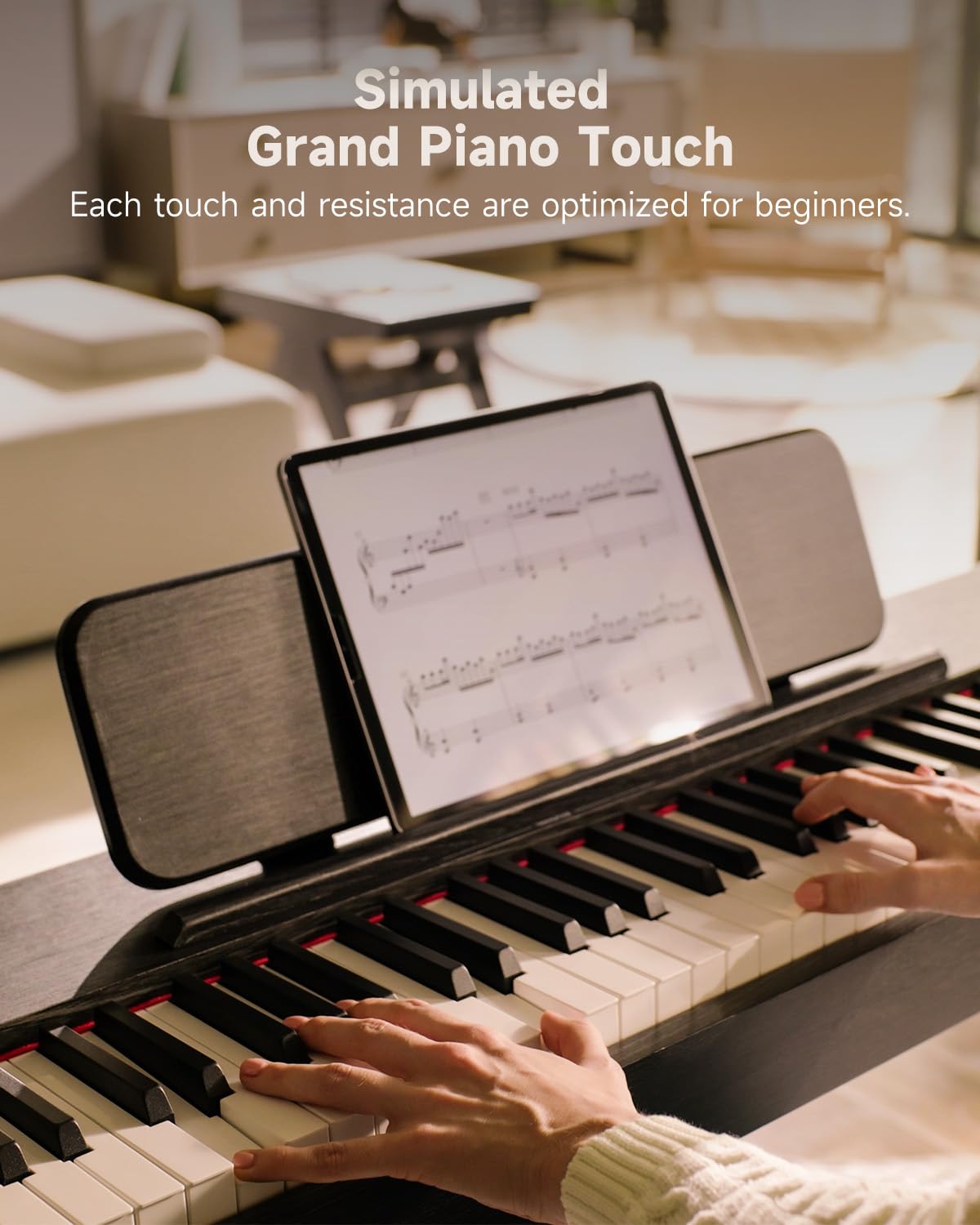 88 Key Weighted Digital Piano with Bluetooth and Three Pedal V8185