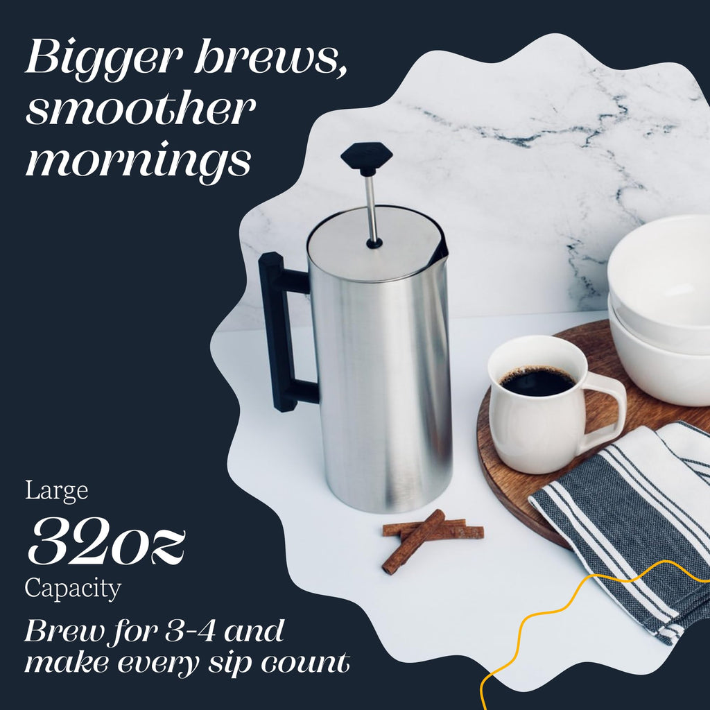 32oz Stainless Steel French Press U401
