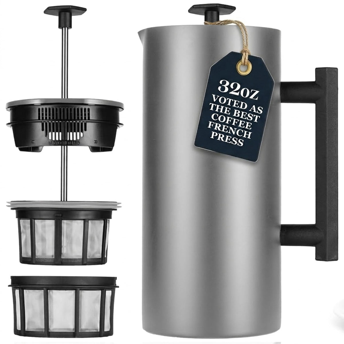 32oz Stainless Steel French Press U401