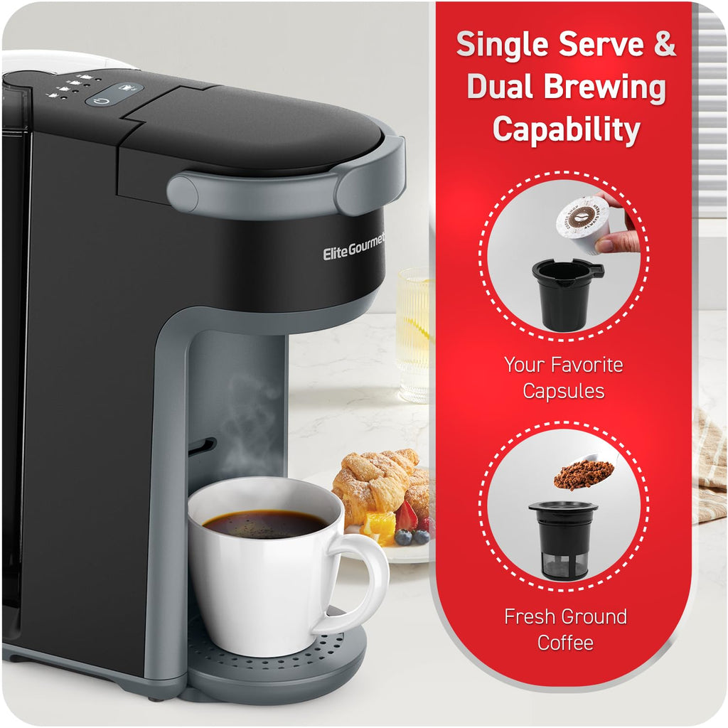 2-in-1 Capsule Coffee Maker, K-Cup & Grounds, Black Z511