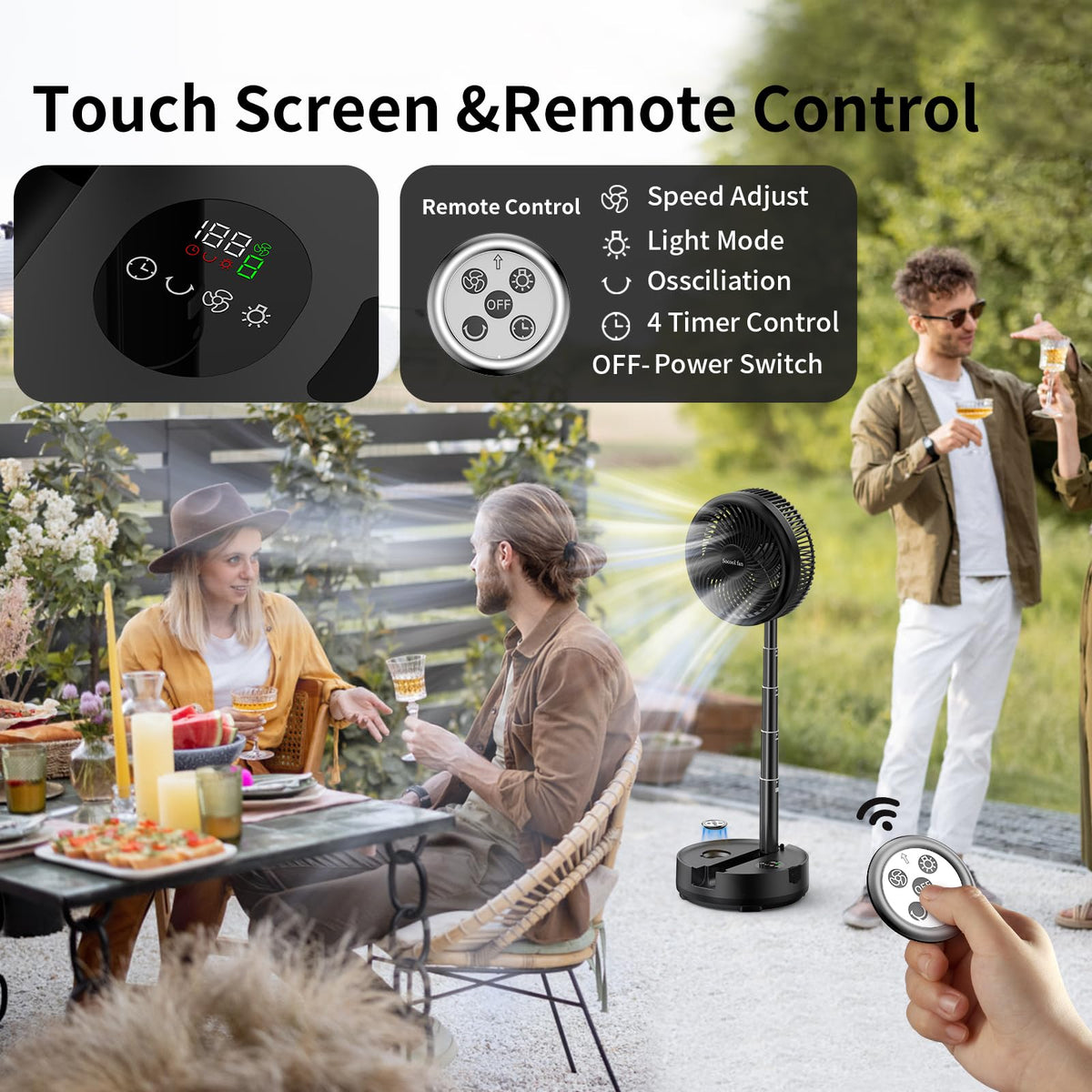 40000mAh Rechargeable Portable Fan with 8 Speed F73793