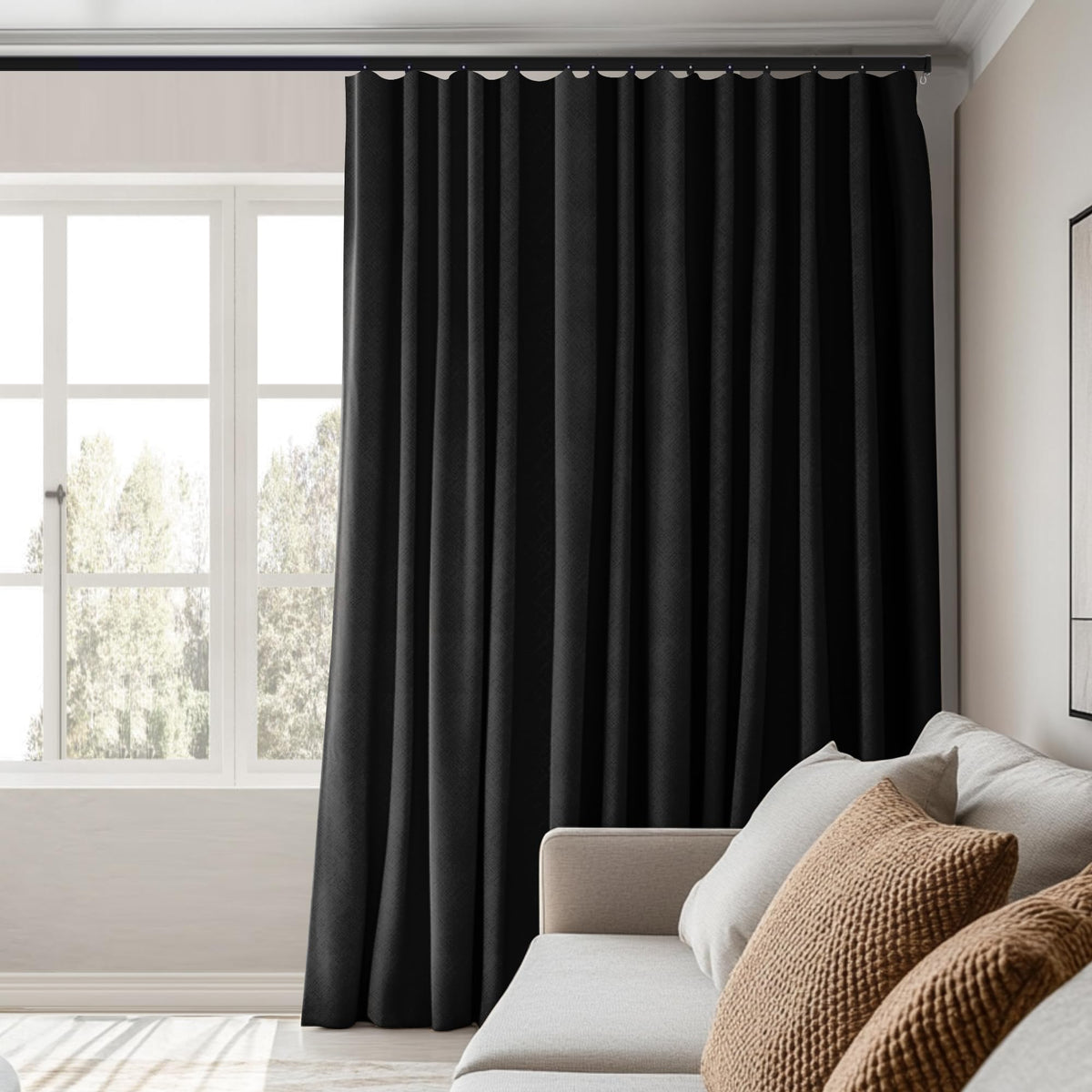 Blackout Thermal Insulated Room Divider Curtain Panel 8.3 ft x 7 ft D7873