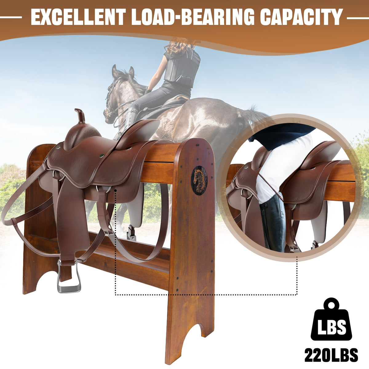 Solid Wood Saddle Rack T8354