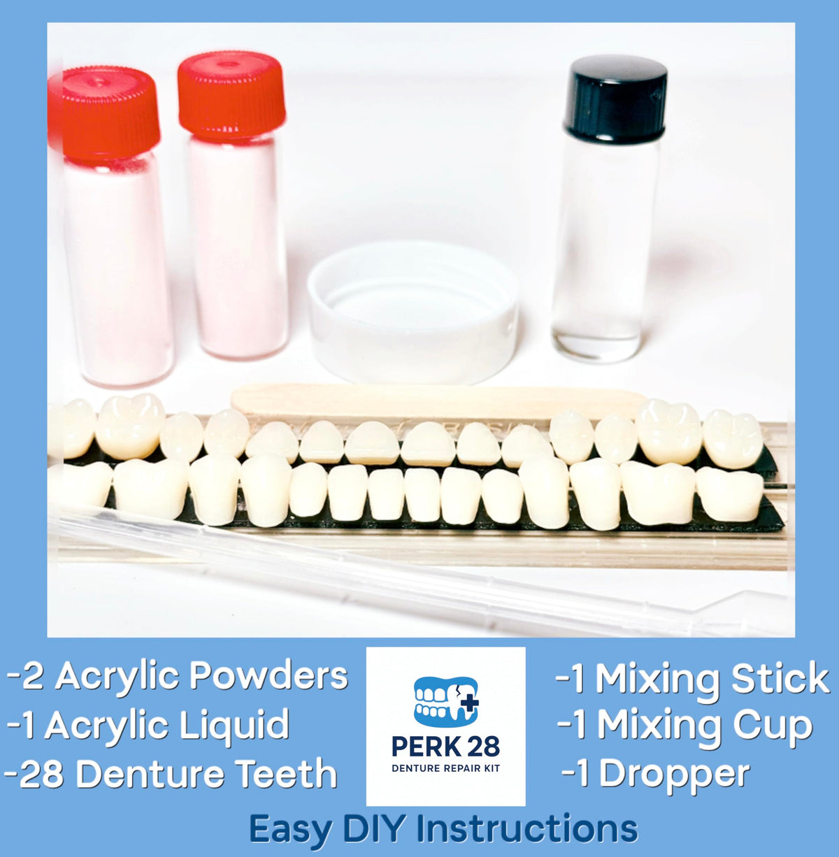 Denture Repair Kit with 28 Denture Teeth H2981