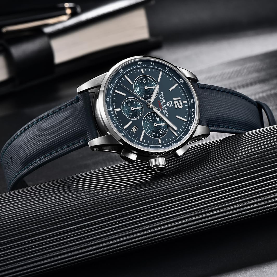 Men's Quartz Chronograph Watch, 100M Water Resistant Stainless Steel, Sapphire Glass, Nylon Strap S43031