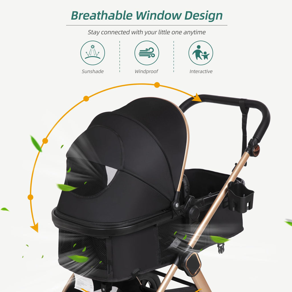 6-in-1 Convertible Baby Stroller with Bassinet J3508