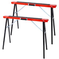 Black and Yellow Steel Folding Sawhorse Set 2-Pack K6085