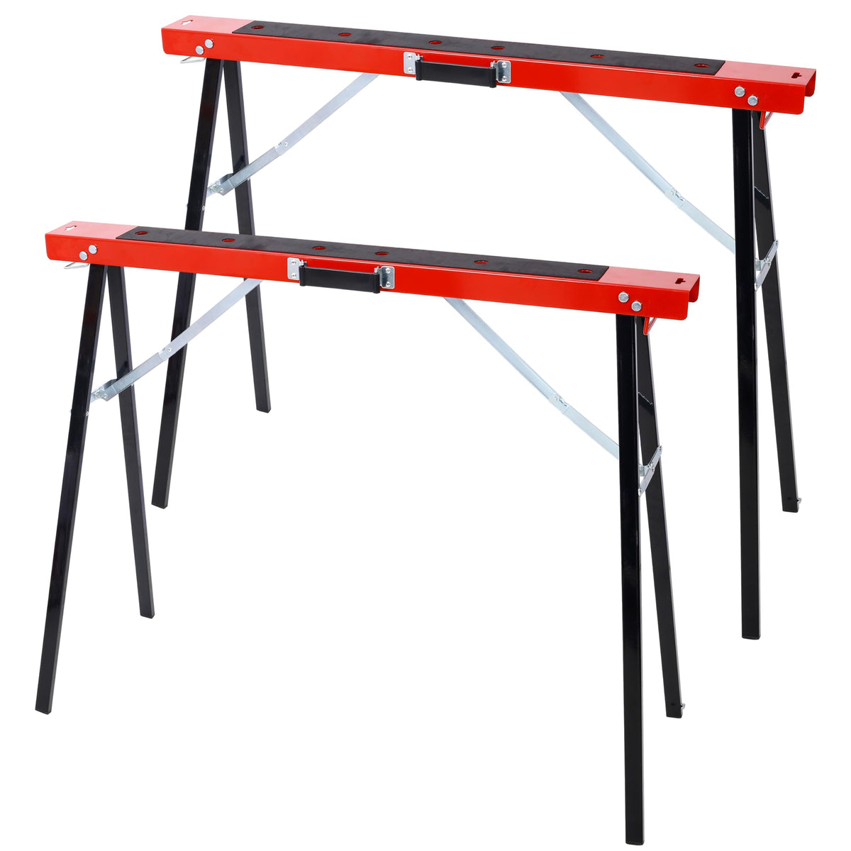 Black and Yellow Steel Folding Sawhorse Set 2-Pack K6085