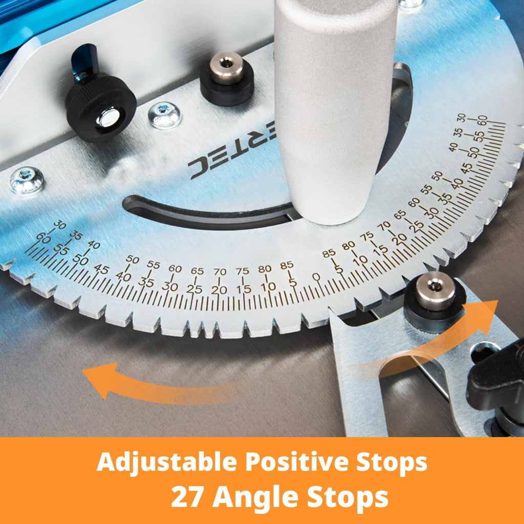 Table Saw Precision Miter Gauge System with 27 Angle Stops and T-Slotted Miter Bar Y204640