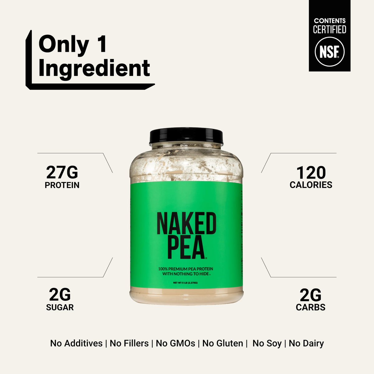 Unflavored Vegan Pea Protein Powder Isolate 5LB R351