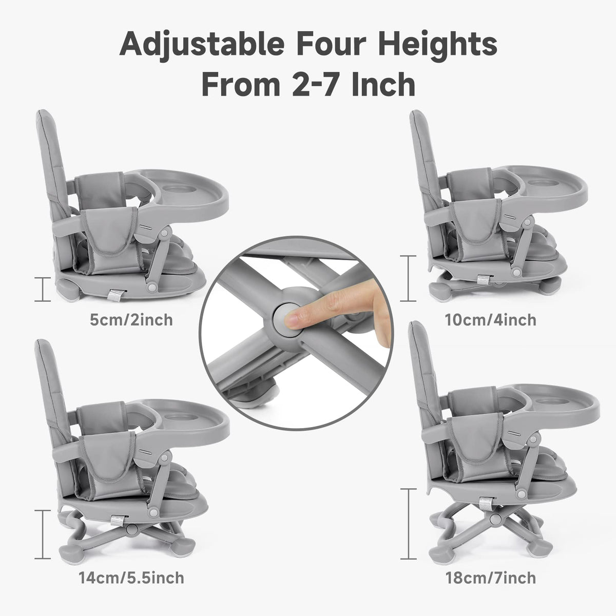 Foldable Baby High Chair Booster Seat with Removable Tray G118