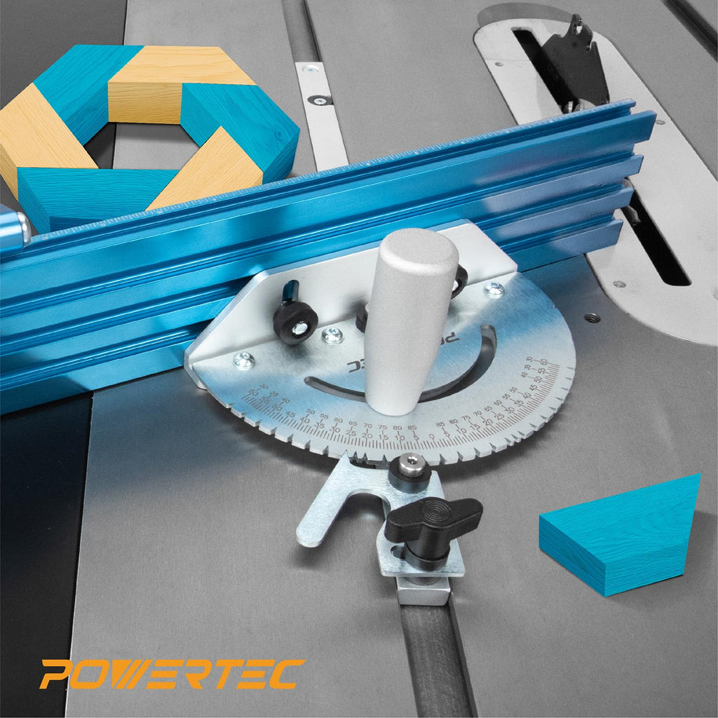 Table Saw Precision Miter Gauge System with 27 Angle Stops and T-Slotted Miter Bar Y204640